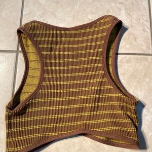 Brown and Yellow Crop Top